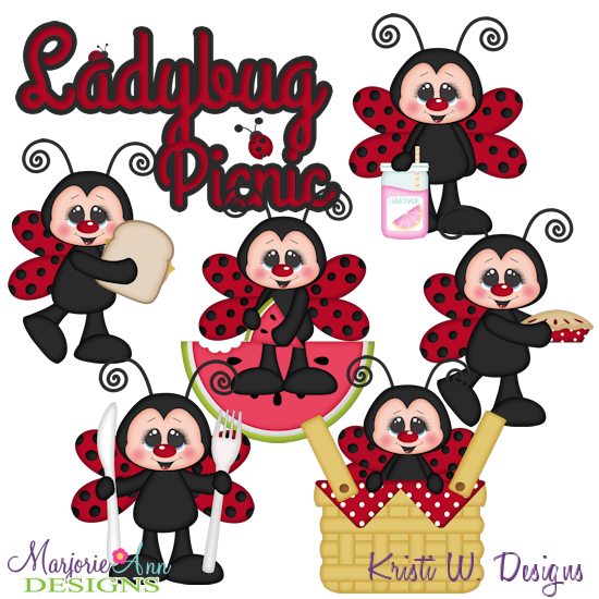 Ladybug Picnic SVG Cutting Files Includes Clipart - Click Image to Close